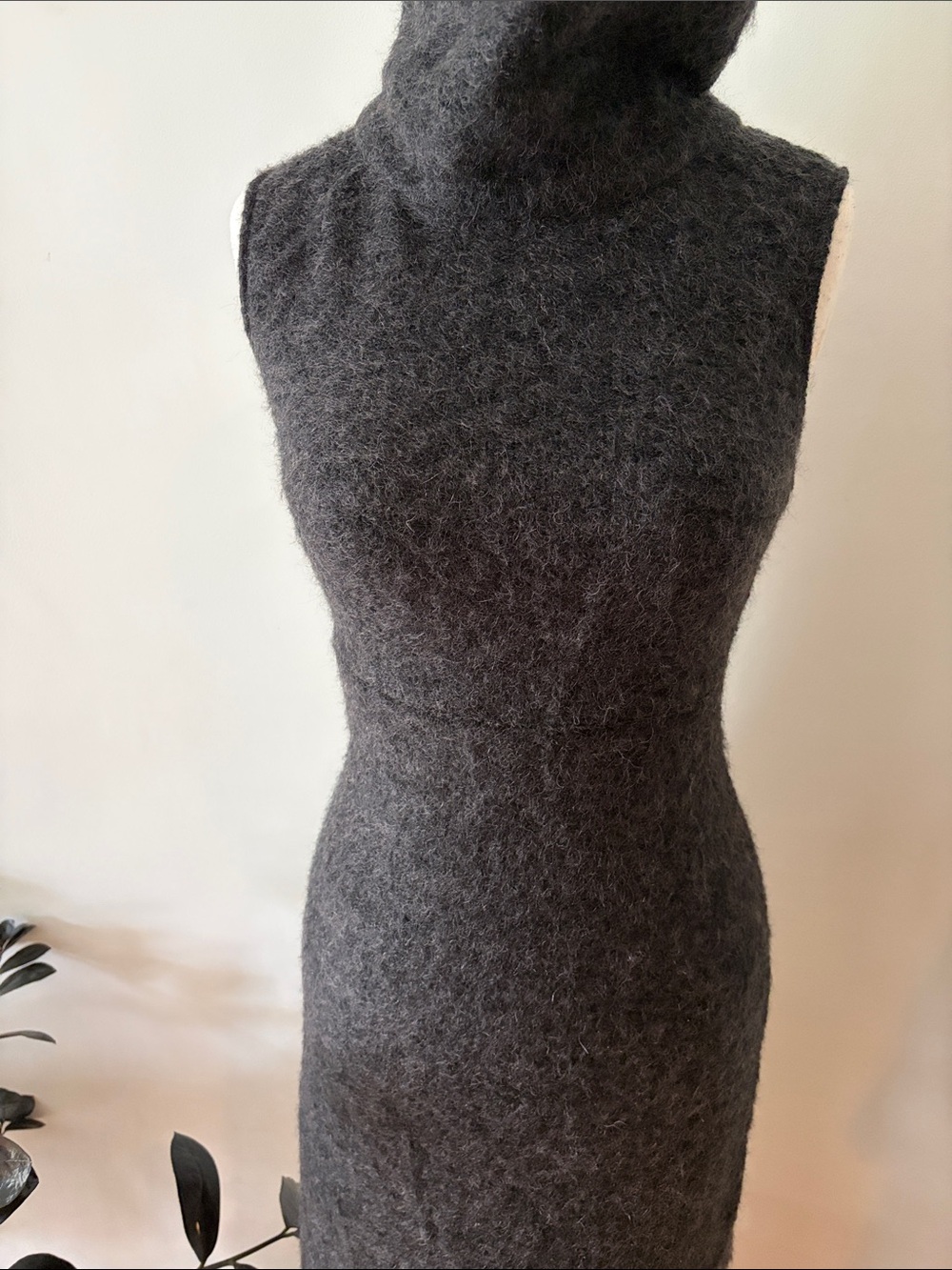 CNC Costume National Sleeveless Dark Charcoal Turtleneck body con Maxi Dress -38 - Picture 4 of 7